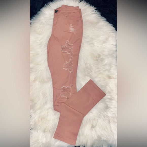 Woman’s Silver Crush Rose Ripped Distressed Skinny Cotton Jeans Pants NWOT Sz 1 - Picture 7 of 14